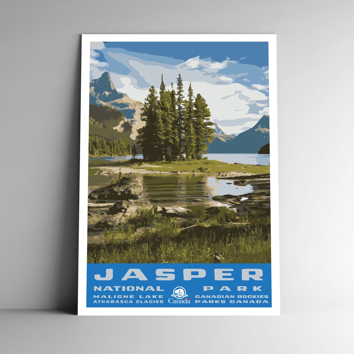 Jasper National Park Vintage Travel Poster Art Print