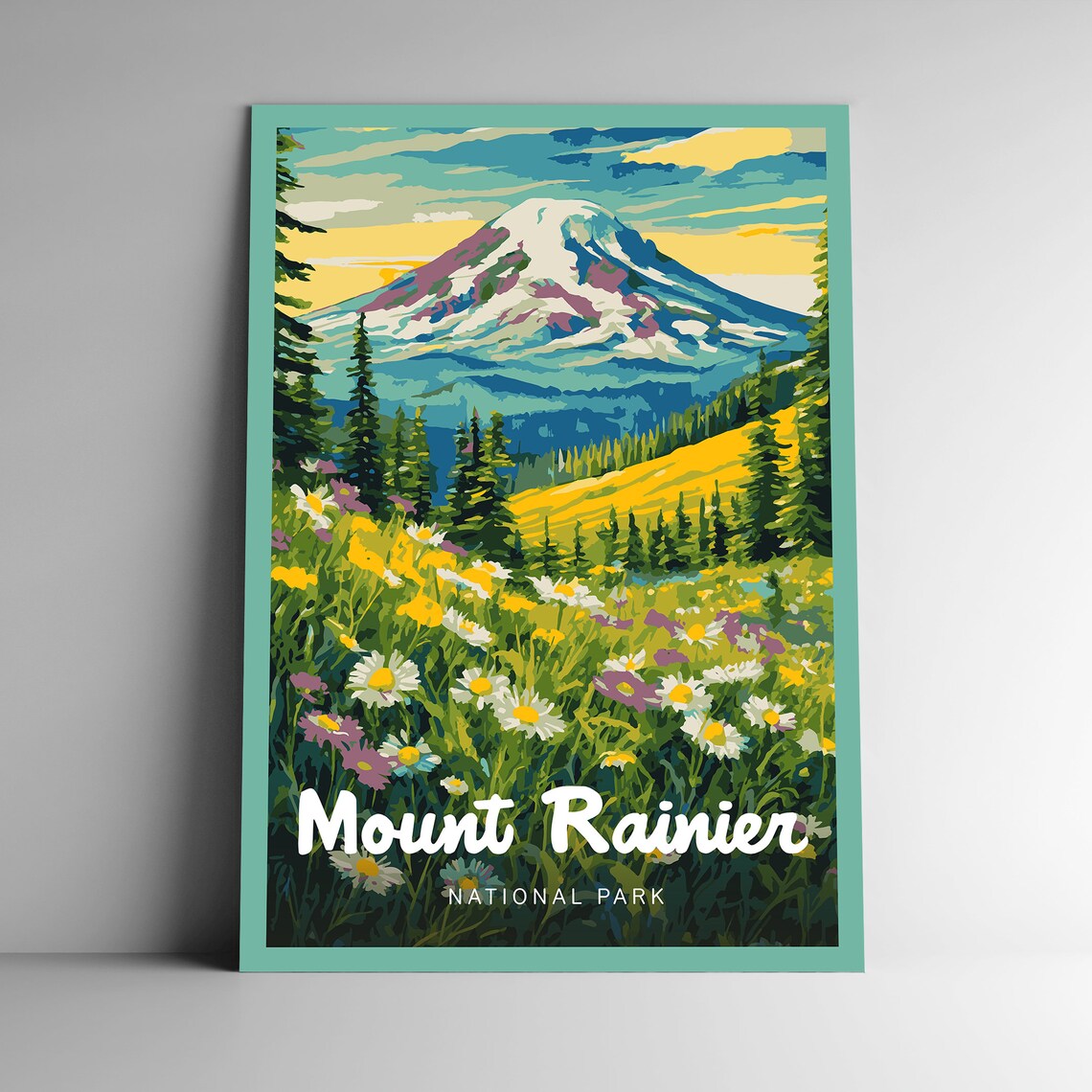 Mount Rainier National Park Designer Series Poster