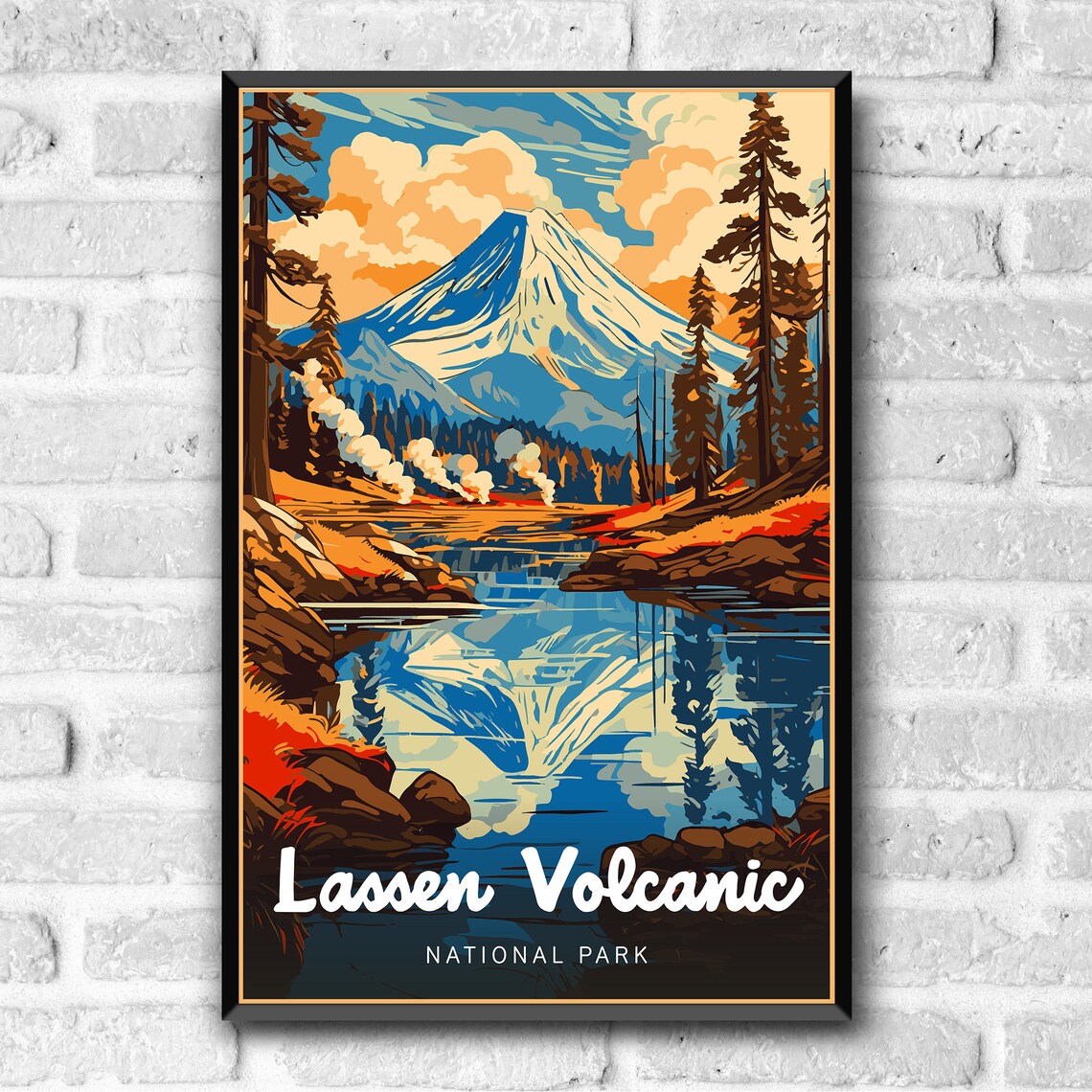 Lassen Volcanic National Park Vintage Travel Poster - Image 3