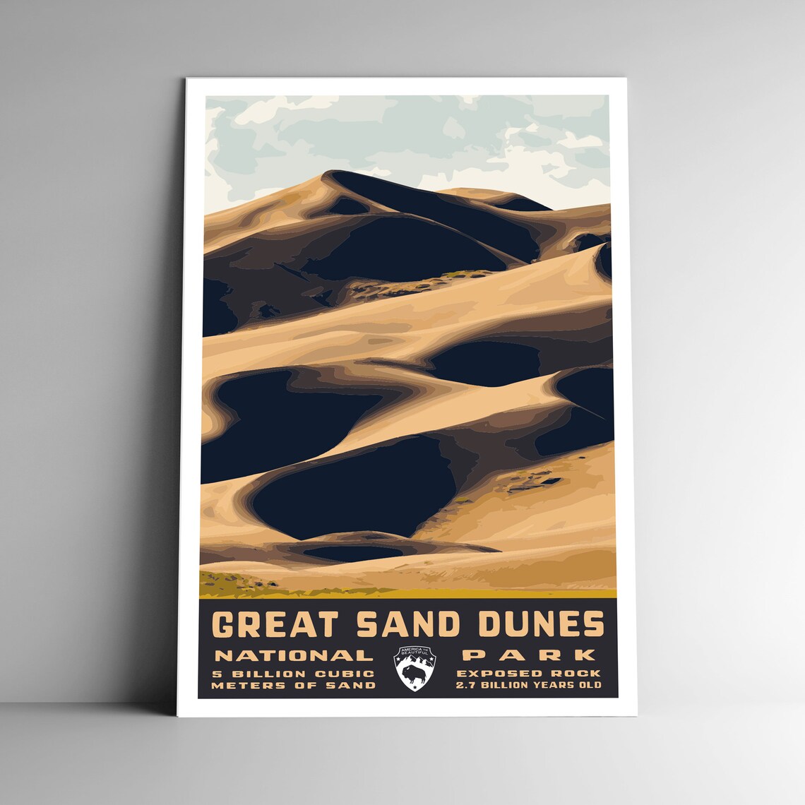 Great Sand Dunes National Park Retro Poster Print