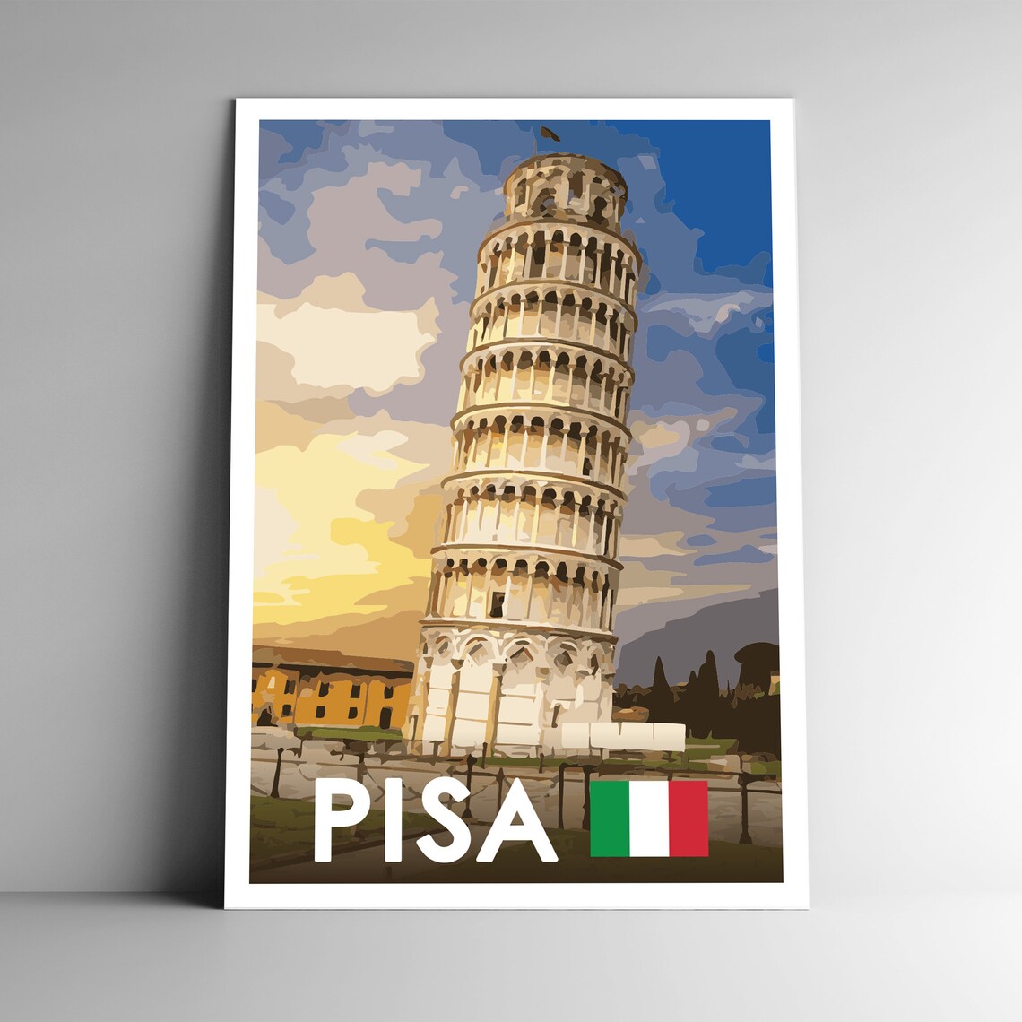 Pisa WPA-Style Vintage Travel Poster Art Print