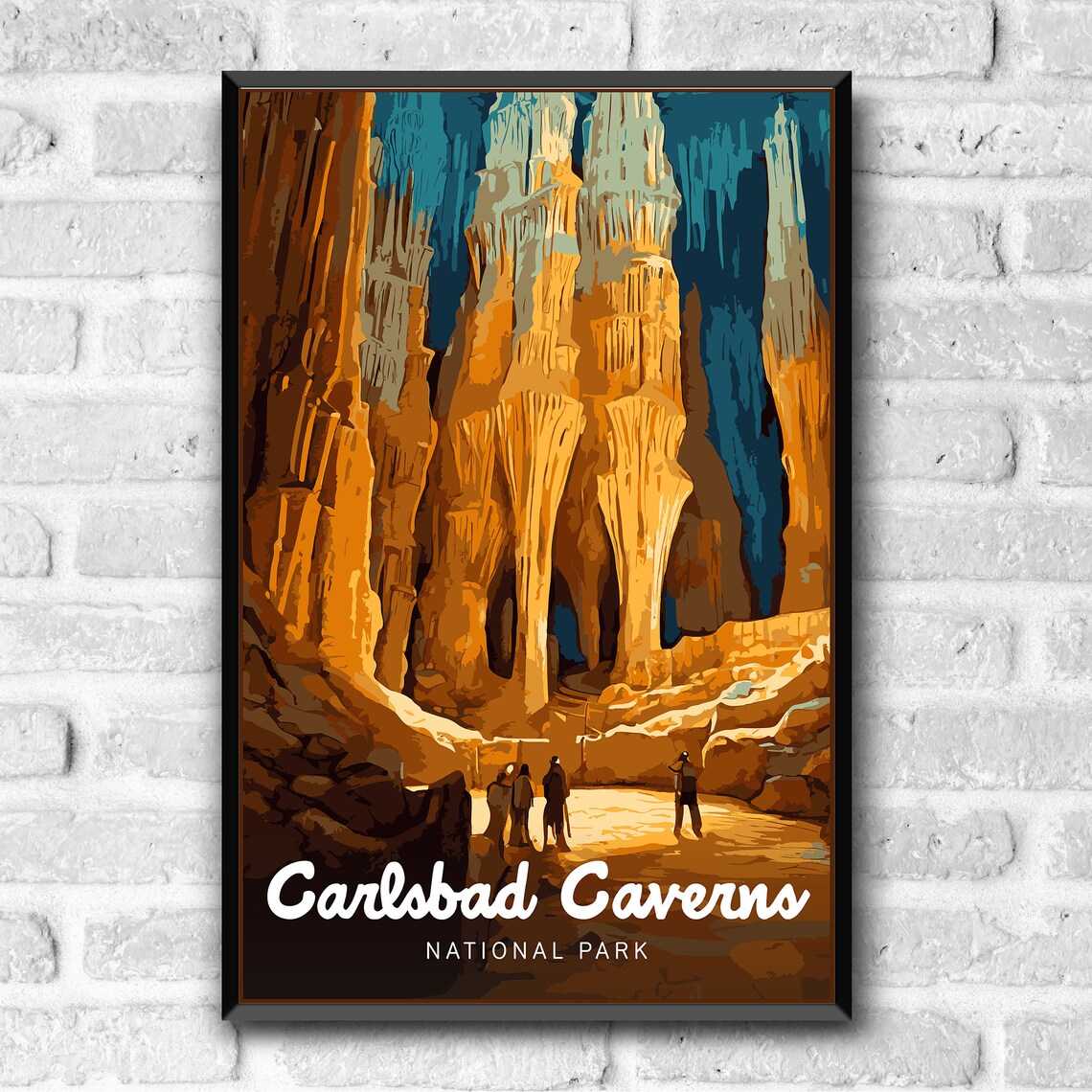 Carlsbad Caverns National Park Vintage Travel Poster, New Mexico - Image 3
