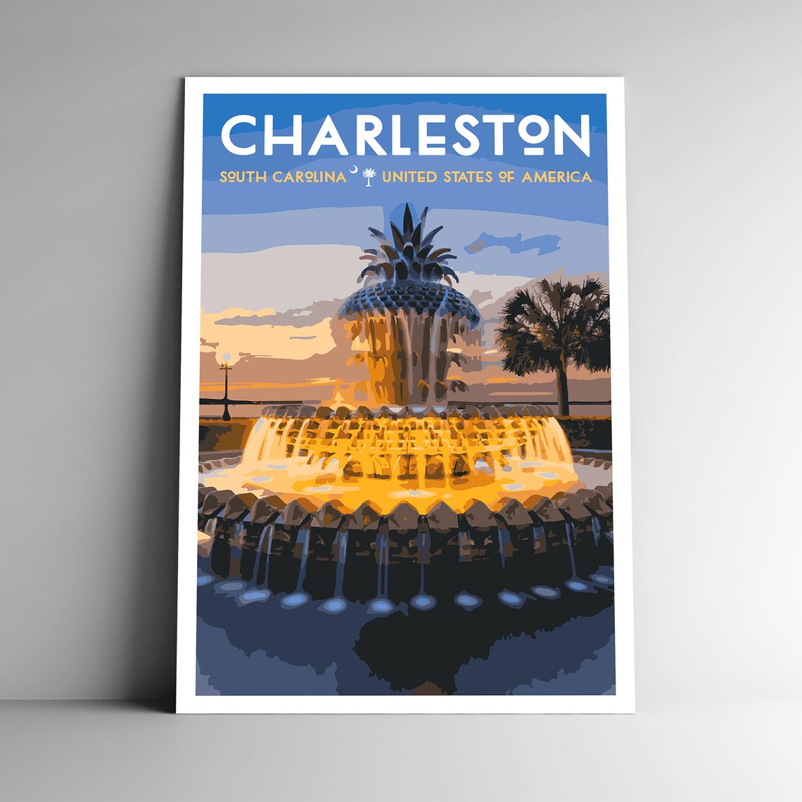Charleston South Carolina Vintage Style Travel Poster