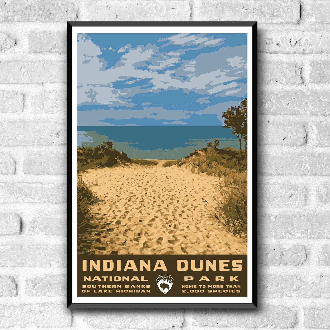 Indiana Dunes National Park Vintage Travel Poster Print - Image 3