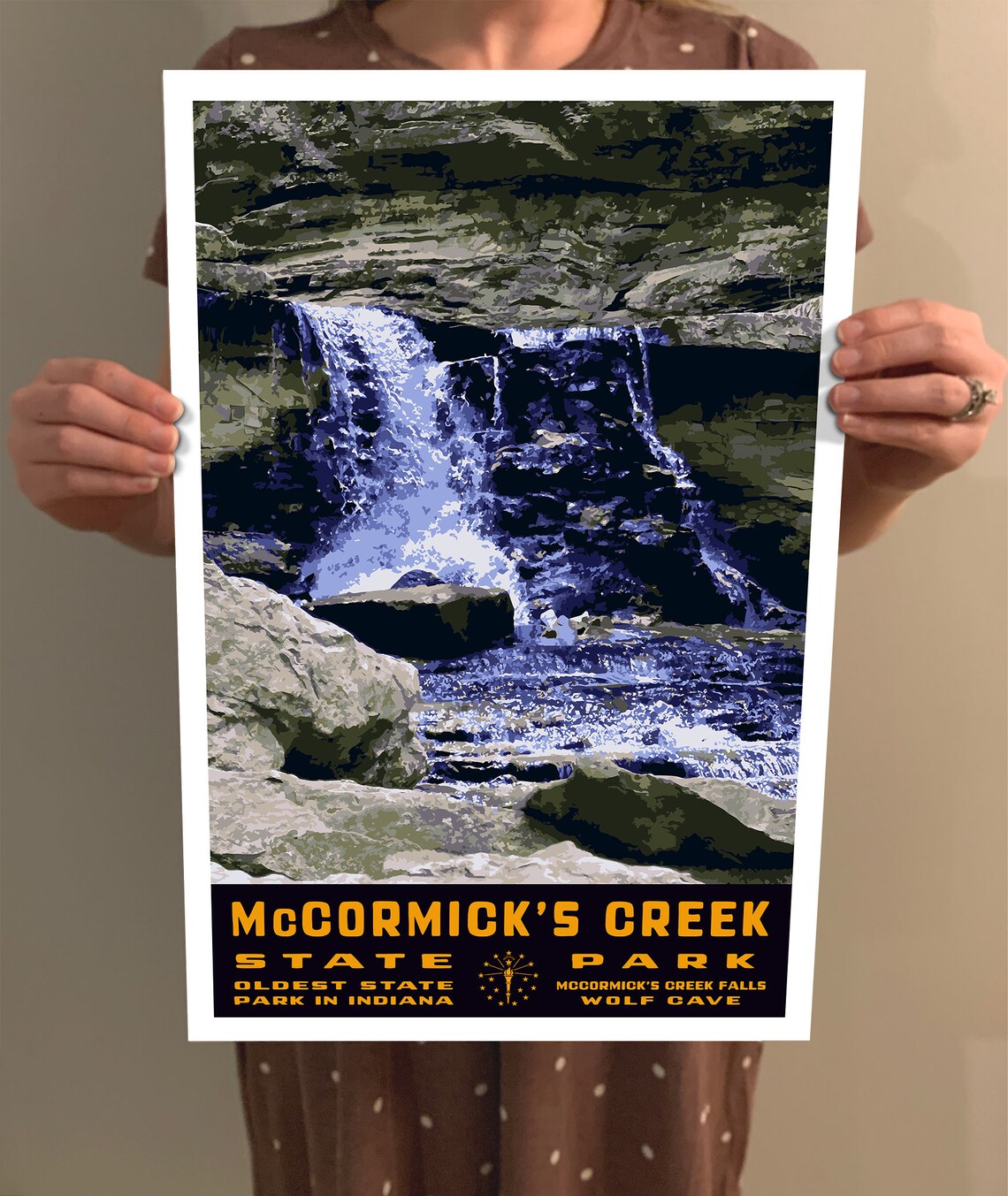 McCormicks Creek State Park Indiana Vintage WPA Travel Poster - Image 2