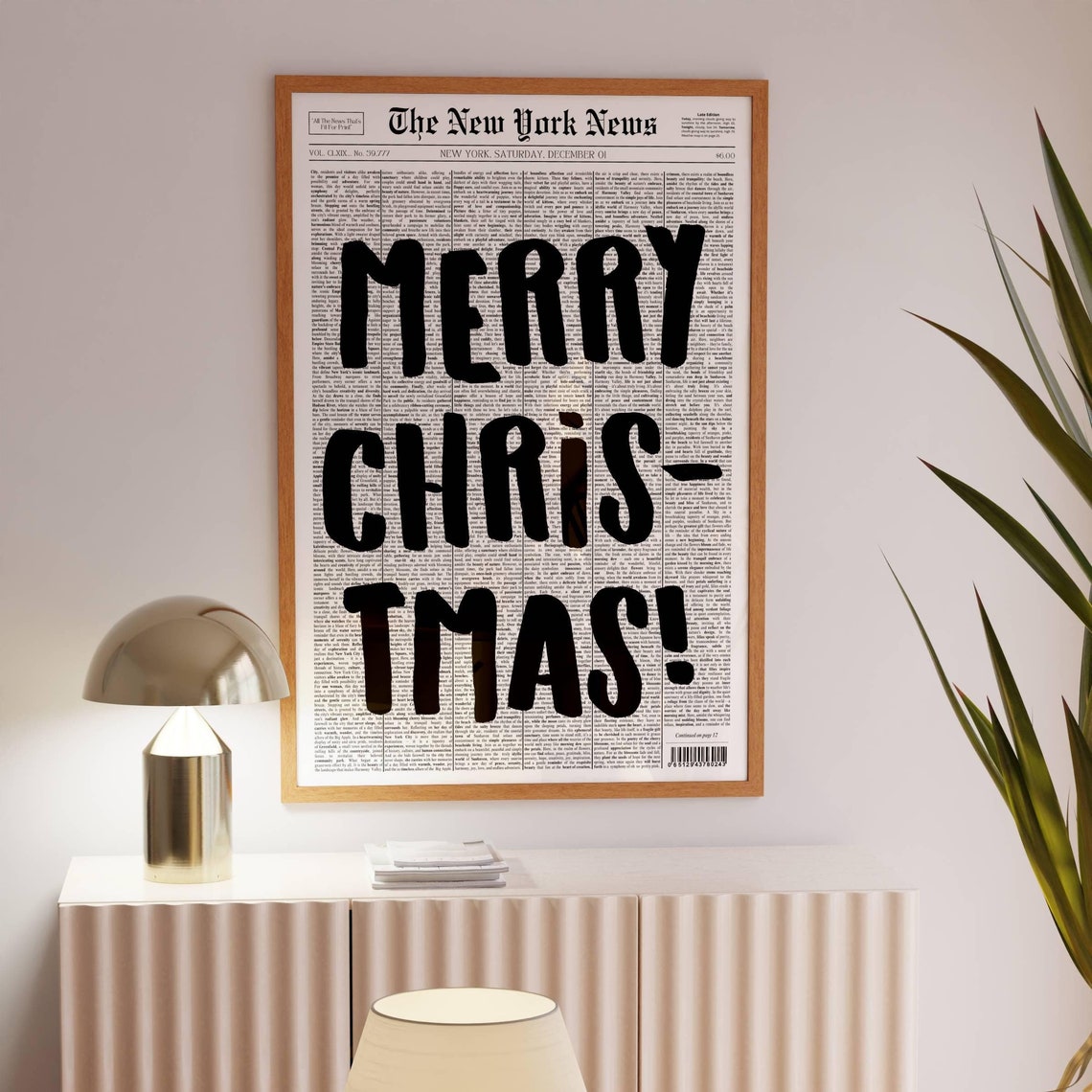 Merry Christmas Bold Fun Headline Newspaper Holiday Wall Poster - Image 5