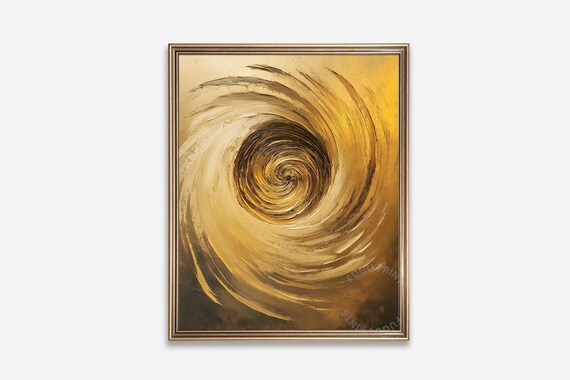 Gold Abstract Art Vortex Impasto Wall Art 146