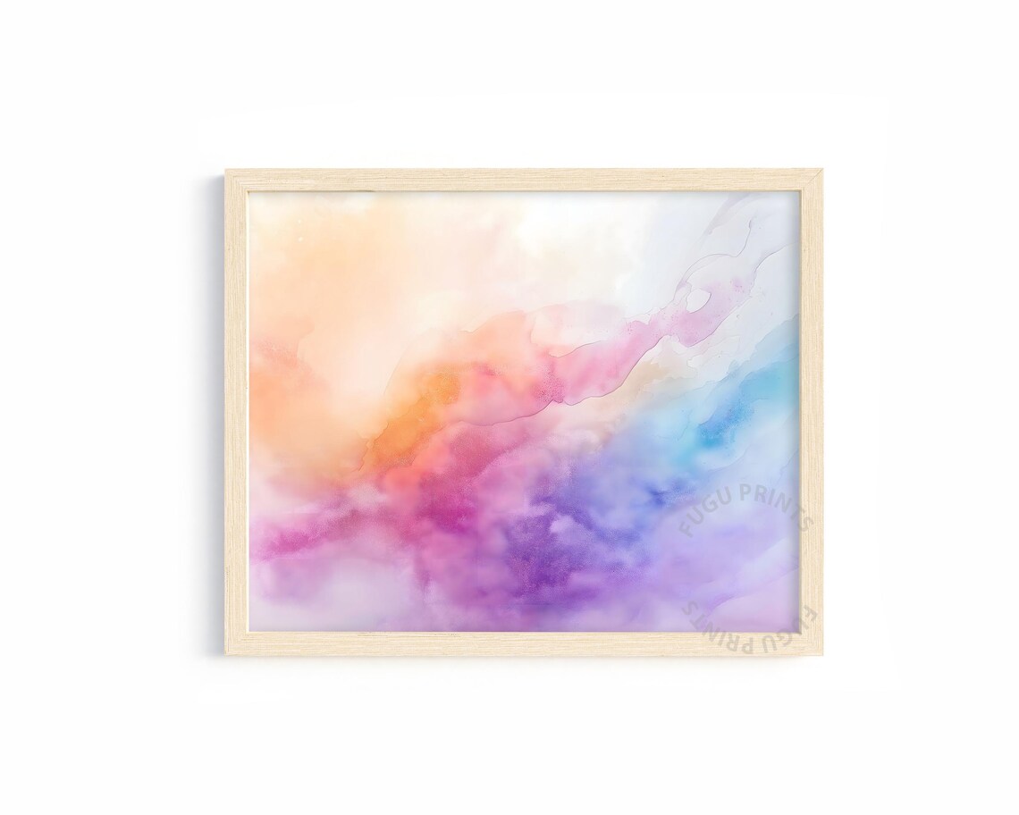 Pastel Abstract Watercolor Gradient, Modern Wall Art