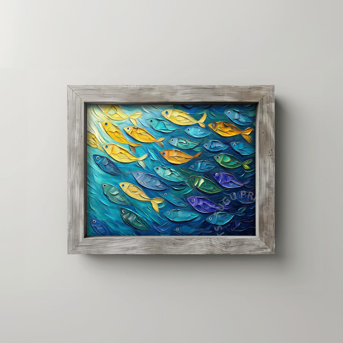 Colorful Fish Print Impressionist Ocean Wall Art Coastal Living Room Decor 41 - Image 2