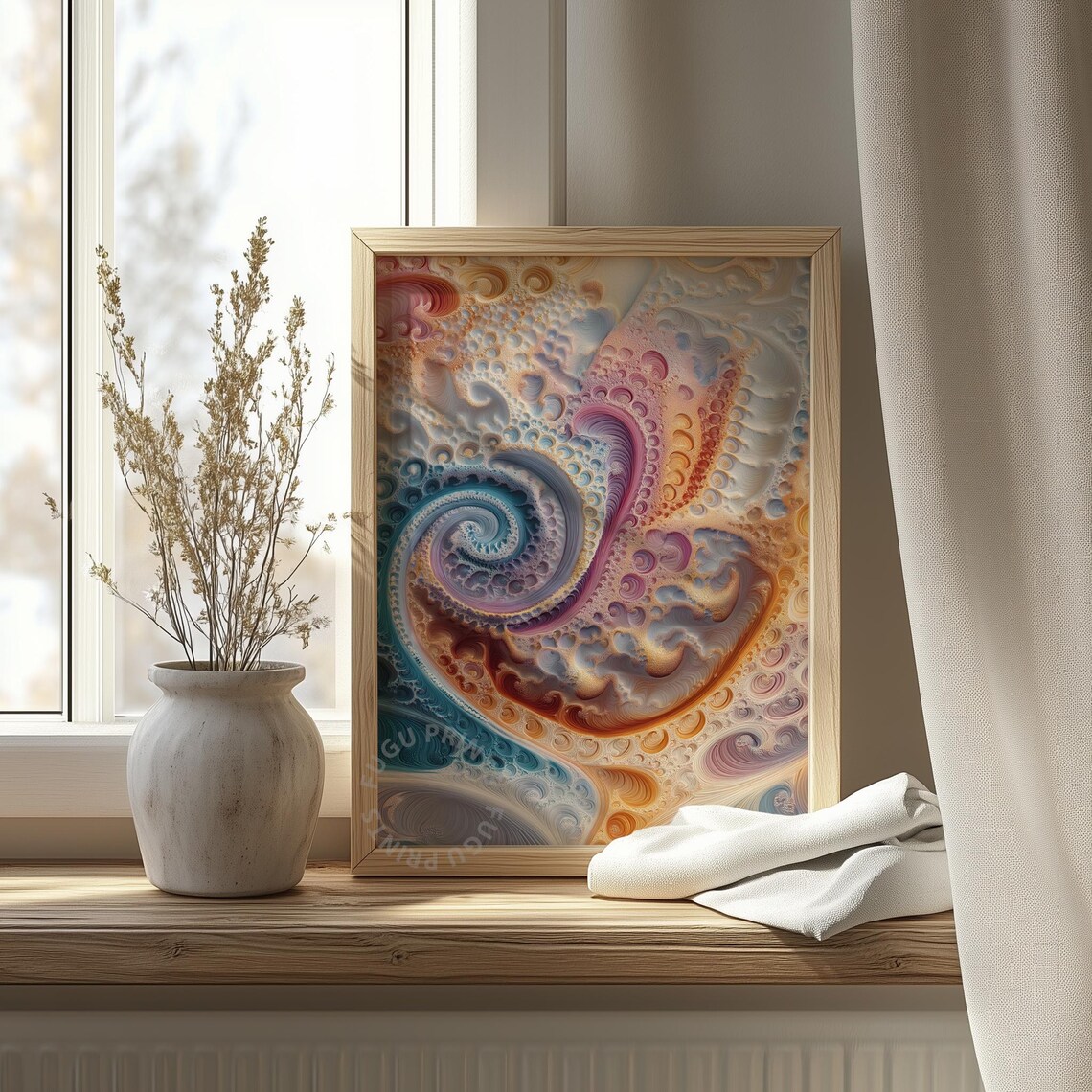 Fractal Swirls Abstract Art, Modern Wall Art - Image 4