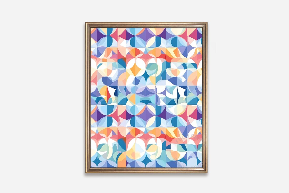 Geometric Abstract Art, Mid Century Modern Poster