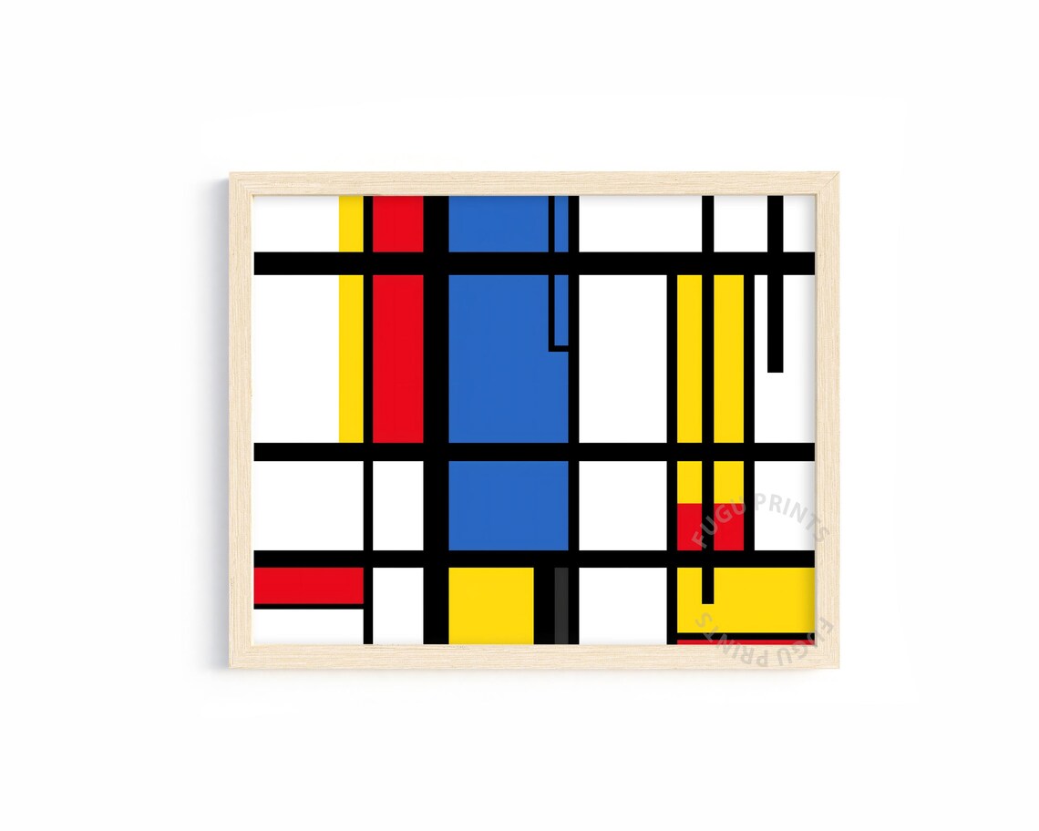 Mondrian Inspired Geometric Modern Art Living Room