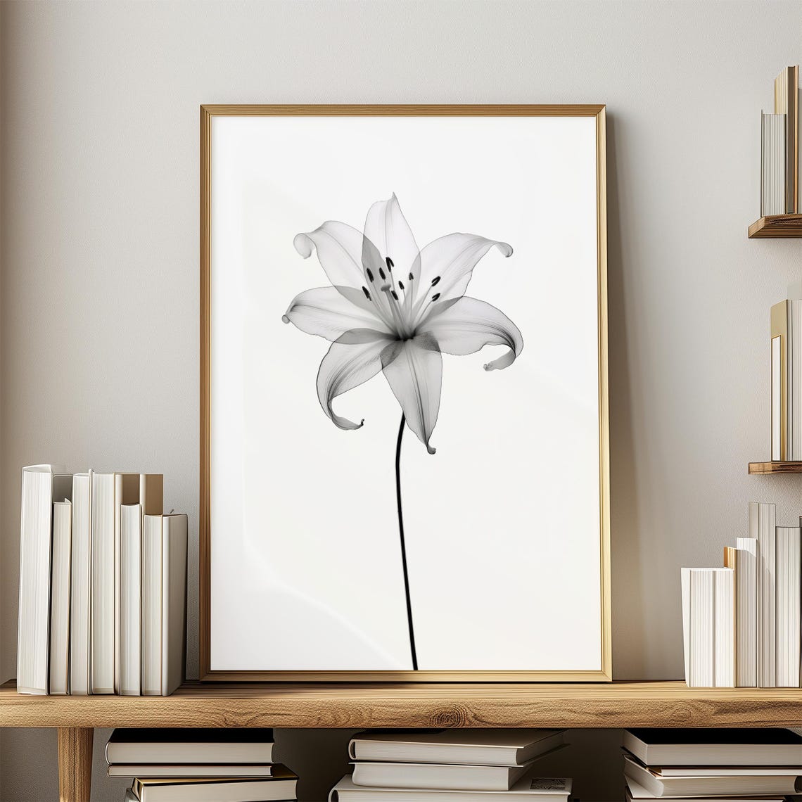 Translucent Lily Flower Black And White Botanical Photo Poster
