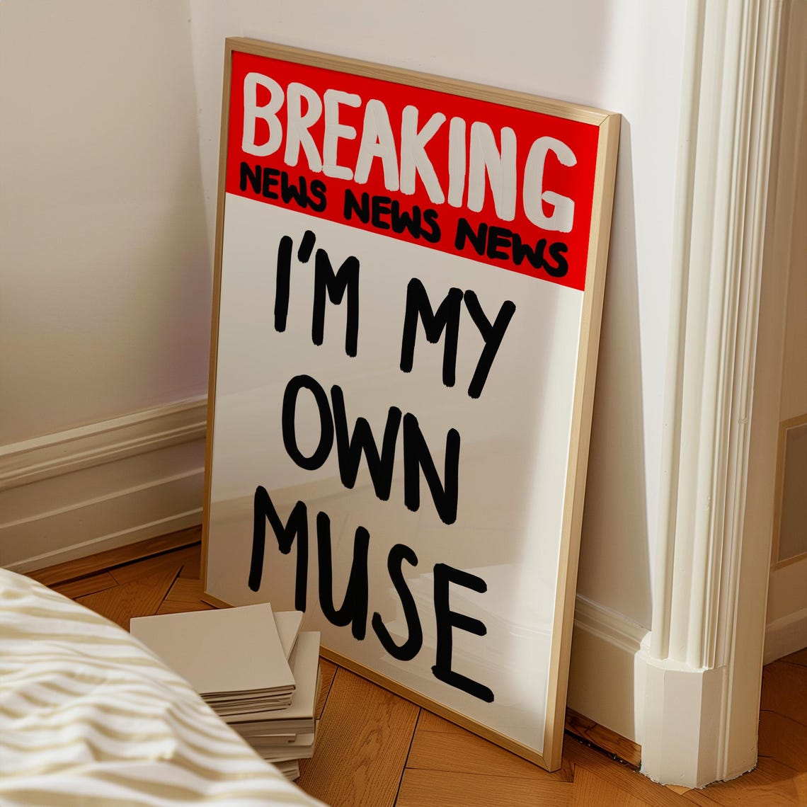 Breaking News Print Trendy Wall Art Typography Poster Handwritten Quote Positive Affirmation 11