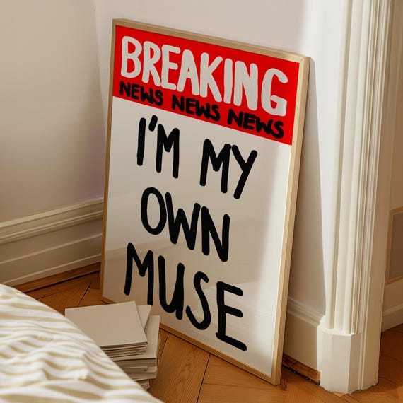Breaking News Print Trendy Wall Art Typography Poster Handwritten Quote Positive Affirmation 11