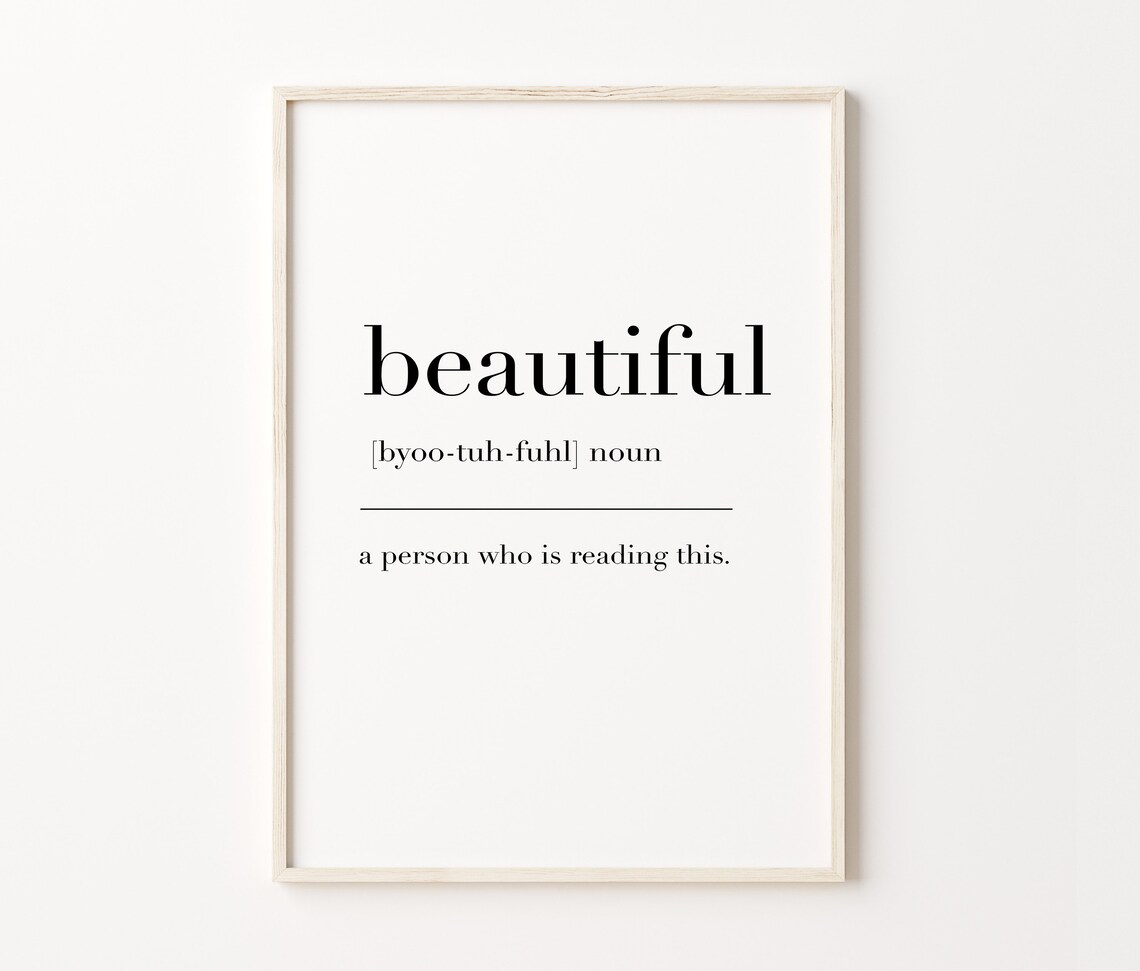 Beautiful Beautiful Print Beautiful Poster Beautiful Definition Beautiful Wall Decor Poster Beautiful Definition Print - Image 4