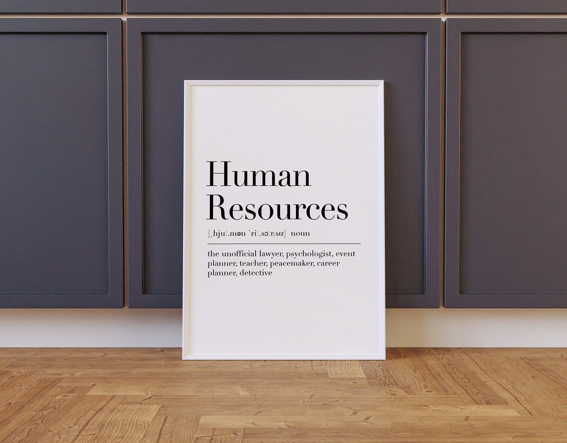 Human Resources Human Resources Print Human Resources Poster Human Resources Definition Human Resources Wall Decor