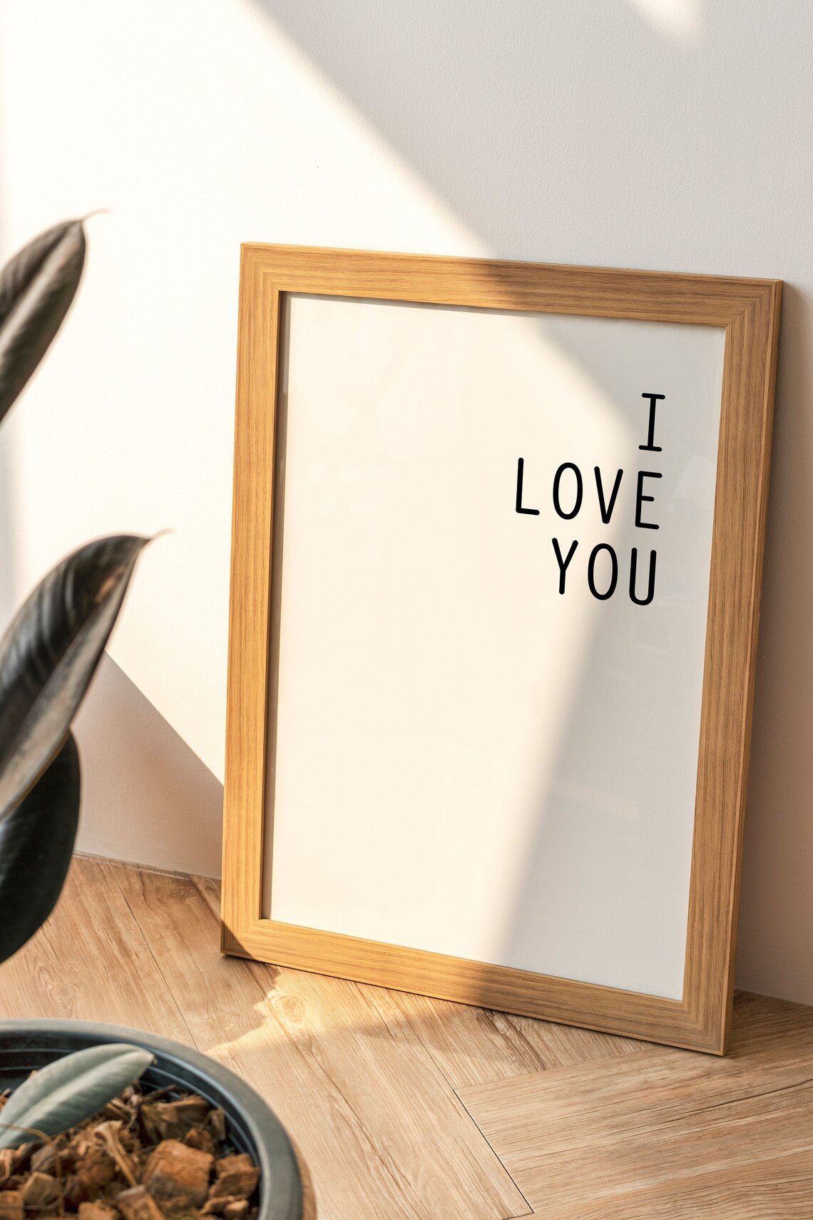 I Love You Handwritten Minimalist Romantic Love Quote Wall Art Poster