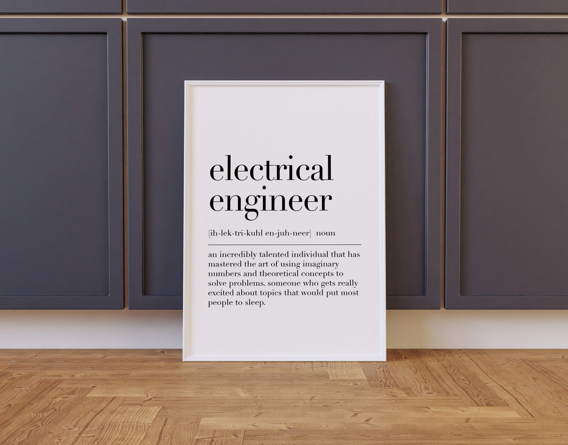 Electrical Engineer Funny Job Definition Gift Office Word Poster
