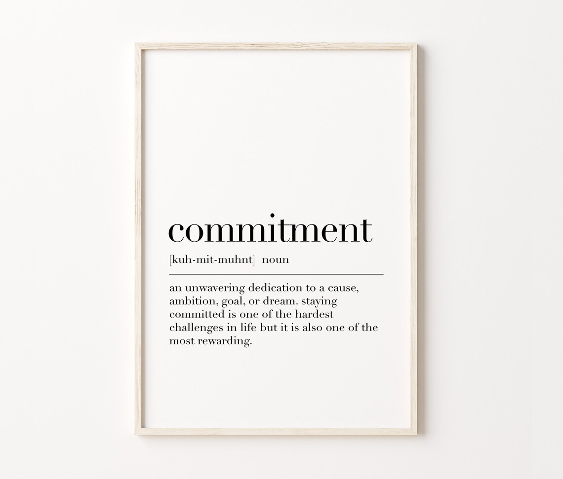 Commitment Commitment Poster Commitment Wall Decor Commitment Definition Print Quote Wall Art Dictionary Poster - Image 4
