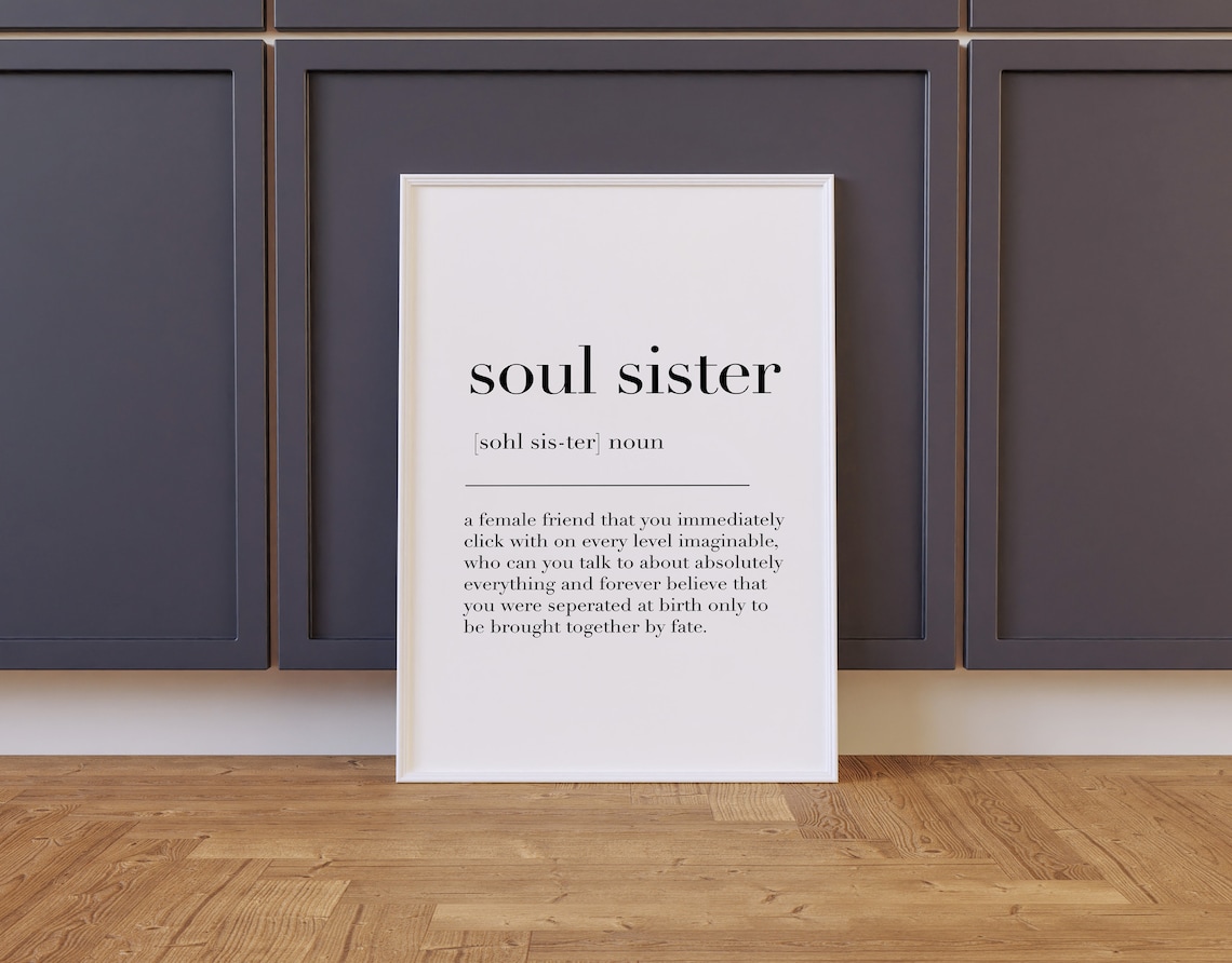 Soul Sister Definition Dictionary Style Best Friend Quote Print - Image 2