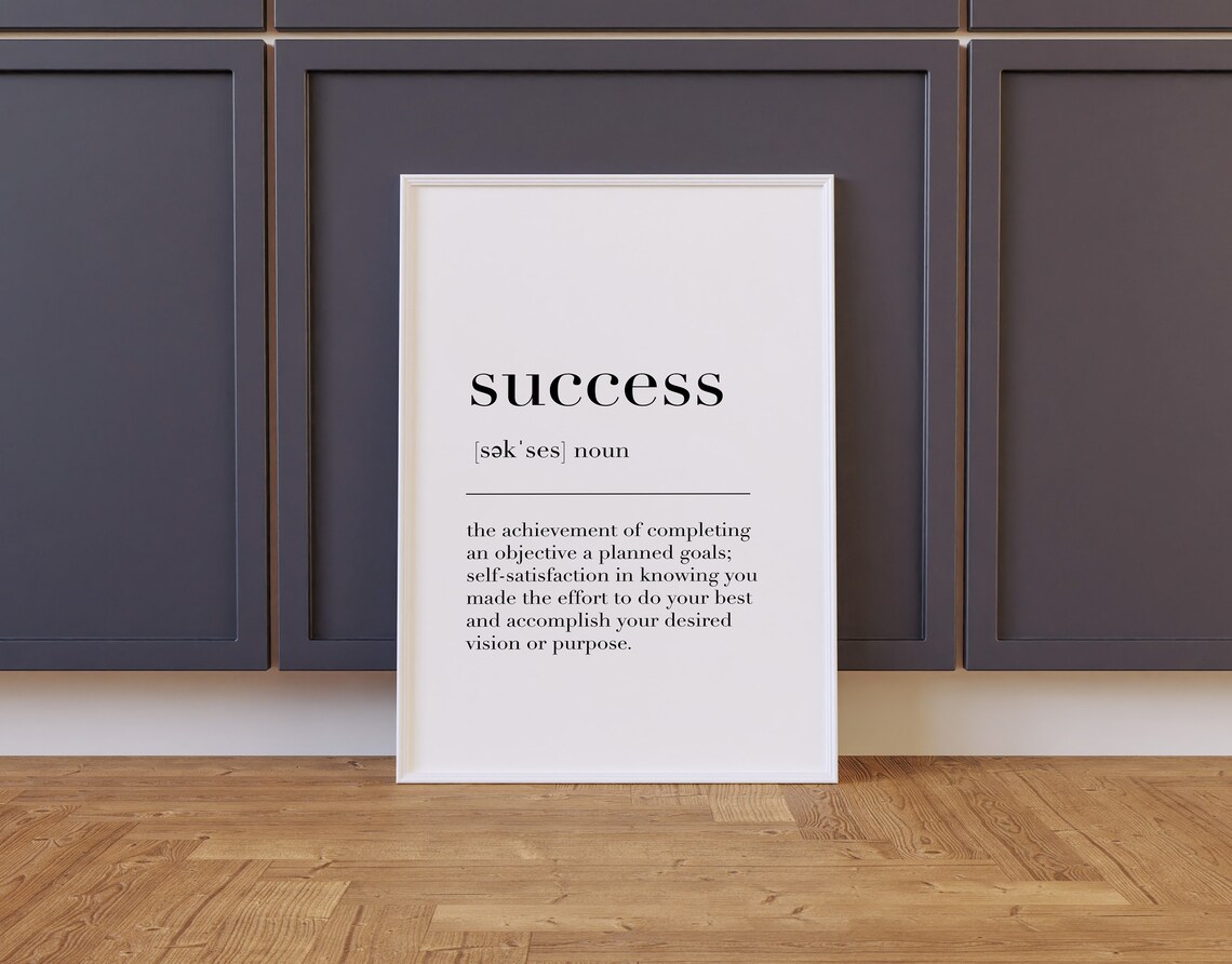 Success Definition Office Quote Poster, Office Decor