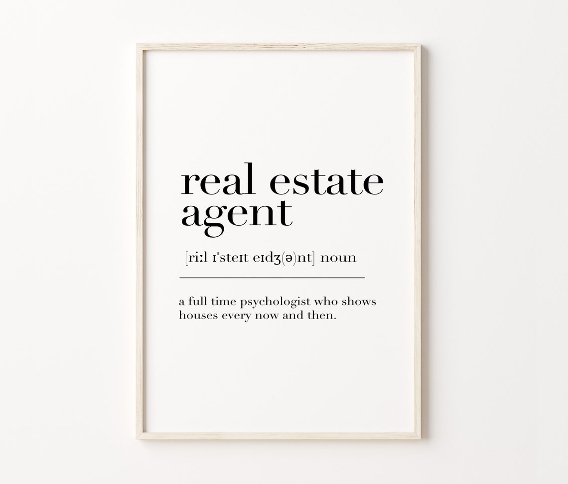 Real Estate Agent Definition Funny Realtor Office Gift Wall Art Poster - Image 4