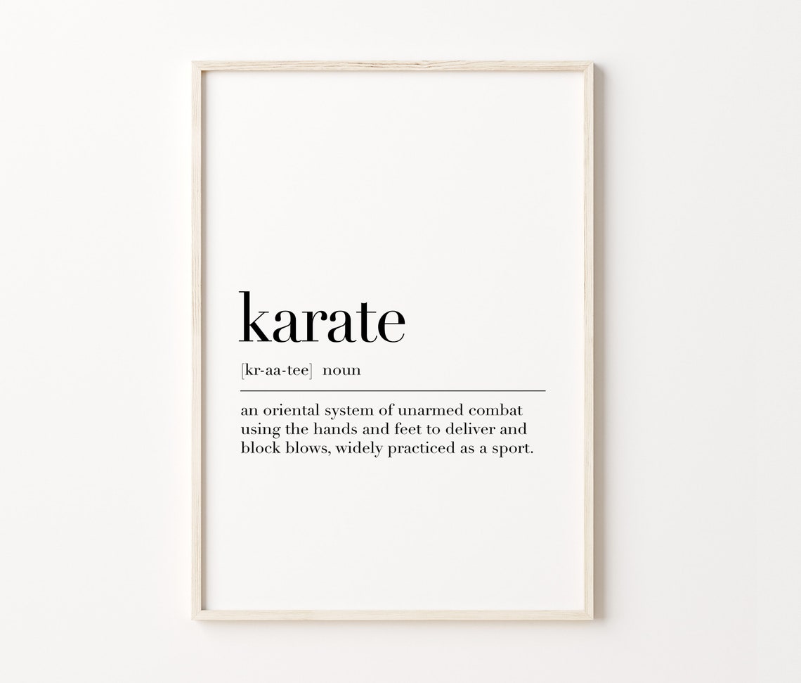 Karate Definition Minimalist Dictionary Martial Arts Wall Poster - Image 4