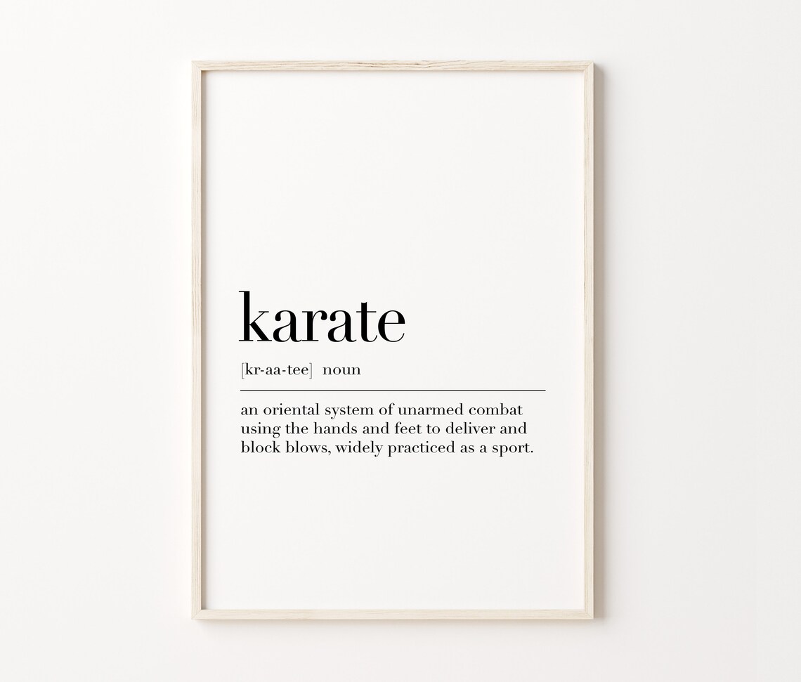 Karate Karate Definition Poster Sport Theme Gifts Karate Quote Wall Art Gym Decor Teen Room Decor Dictionary Print - Image 4