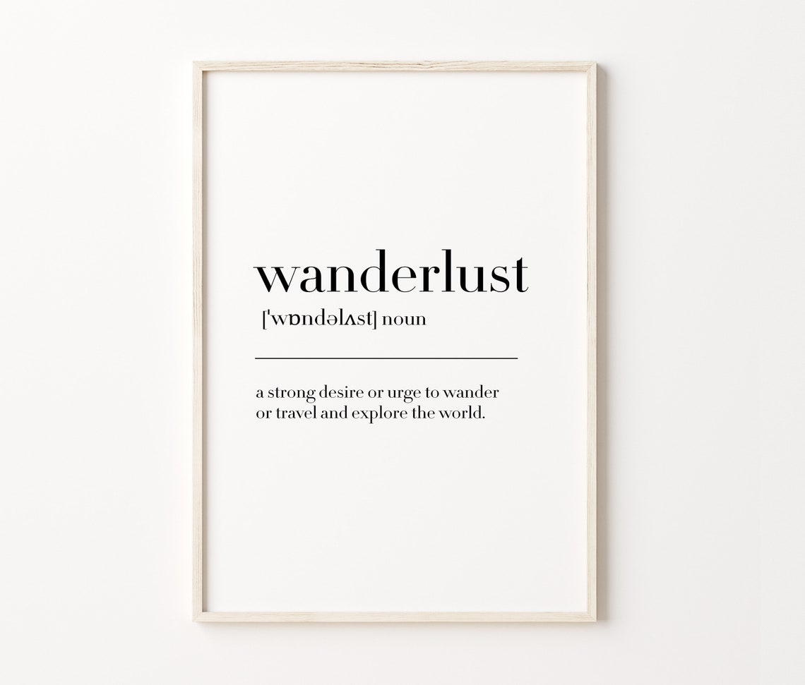 Wanderlust Dictionary Definition Travel Quote Minimalist Wall Art - Image 4