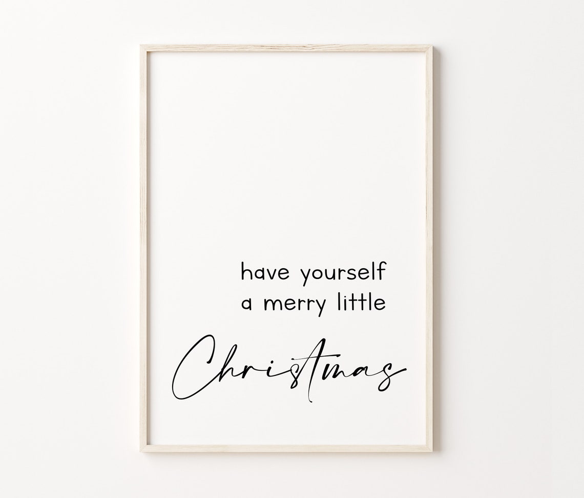 Have Yourself A Merry Little Christmas Script Holiday Poster - Image 4