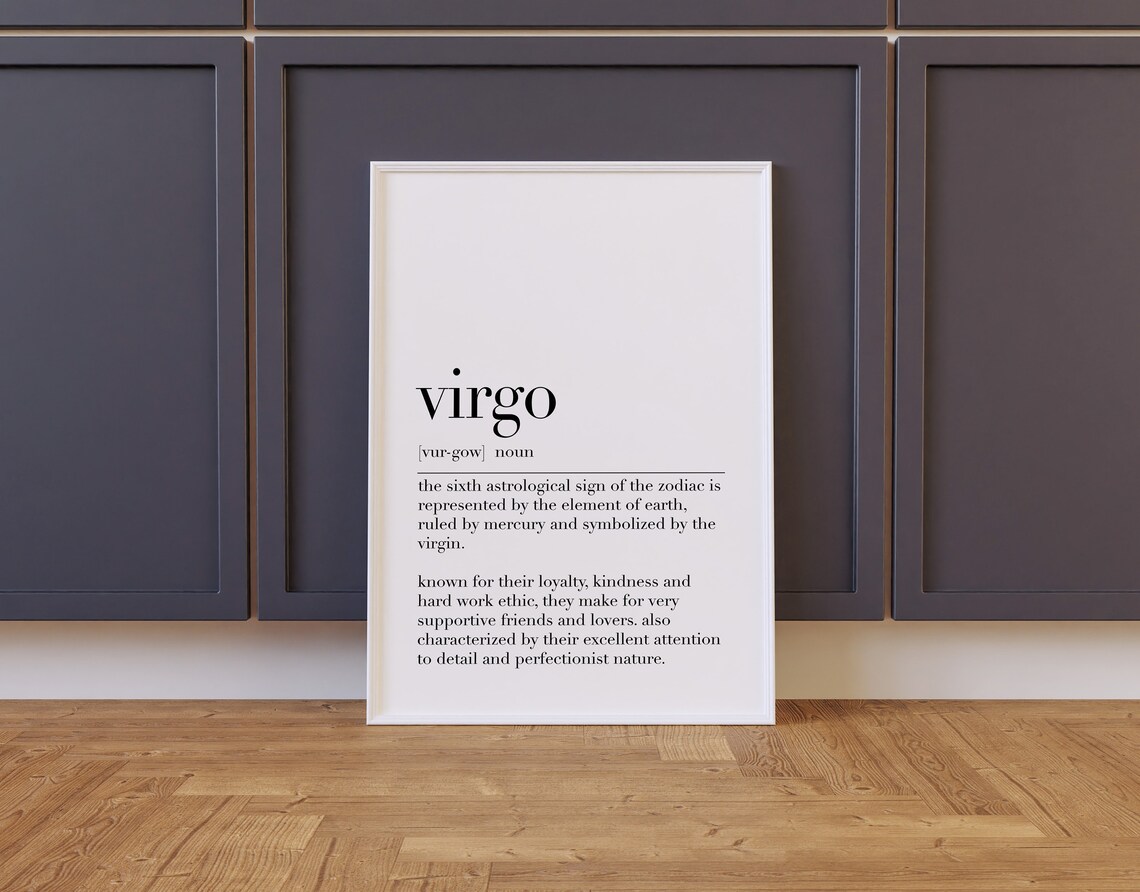 Virgo Definition Virgo Quote Wall Art Virgo Poster Zodiac Sign Gift Astrological Gifts Dictionary Poster Birthday Gift
