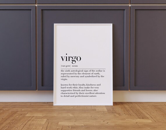 Virgo Definition Virgo Quote Wall Art Virgo Poster Zodiac Sign Gift Astrological Gifts Dictionary Poster Birthday Gift