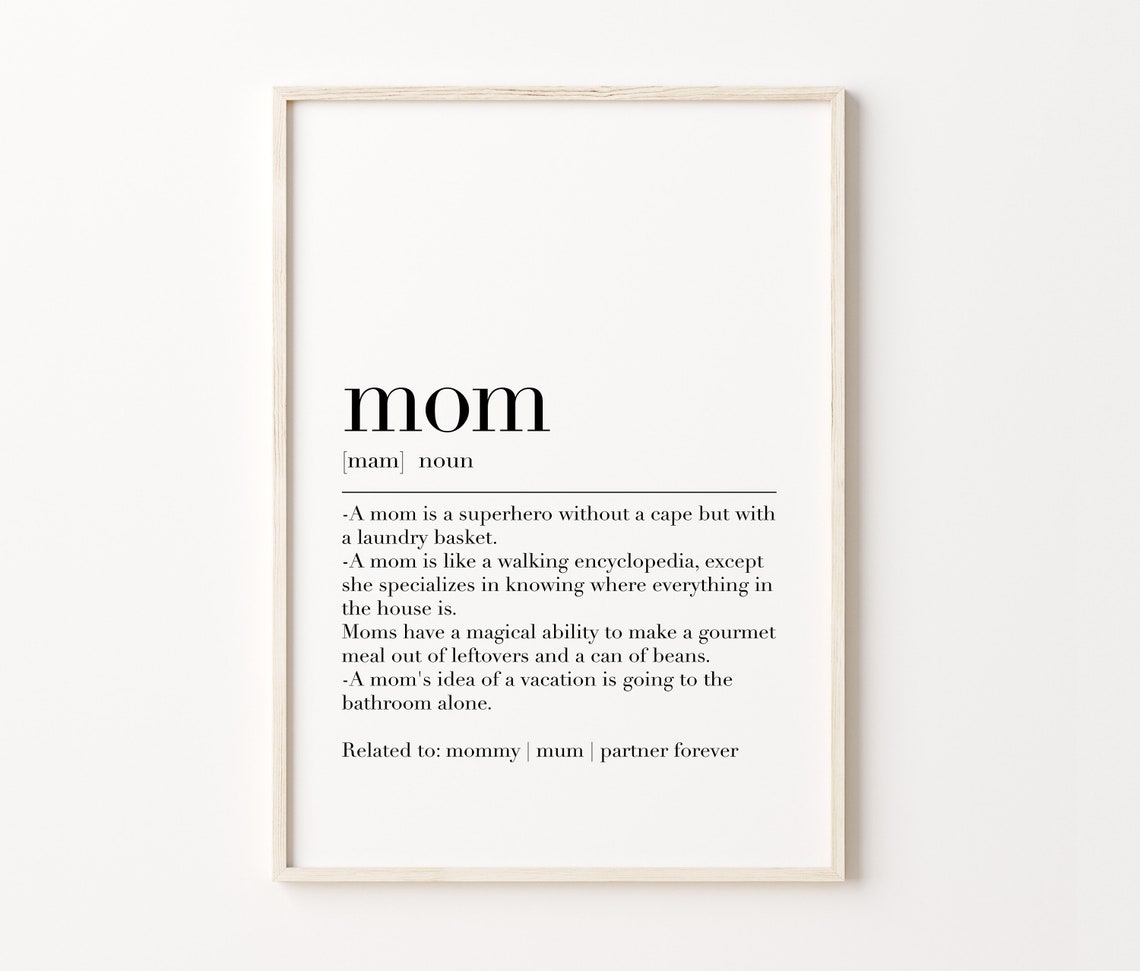 Mom Funny Dictionary Definition Mother Day Gift Humor Quote Poster - Image 4