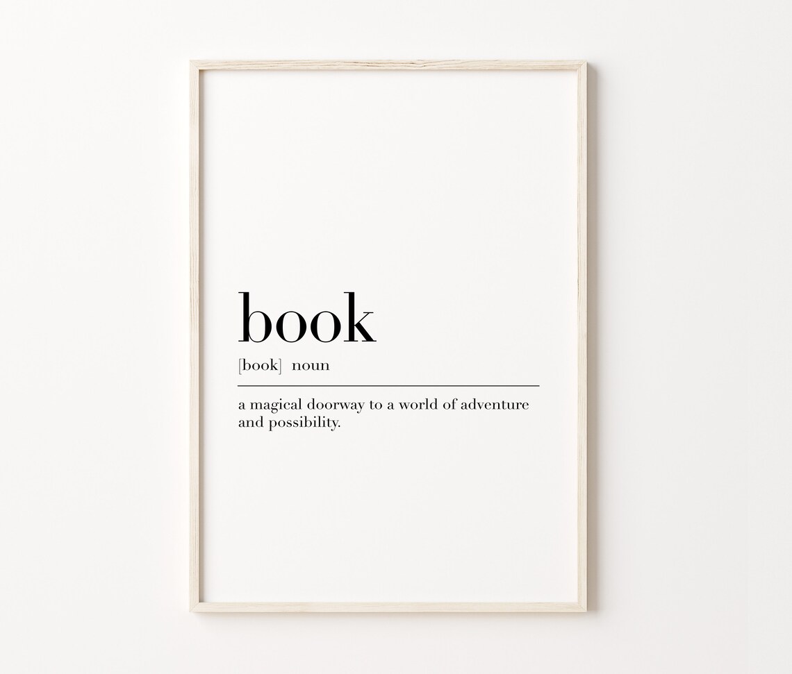 Book Book Print Book Poster Book Definition Book Wall Decor Poster Book Definition Print Book Gifts Quote Print - Image 3