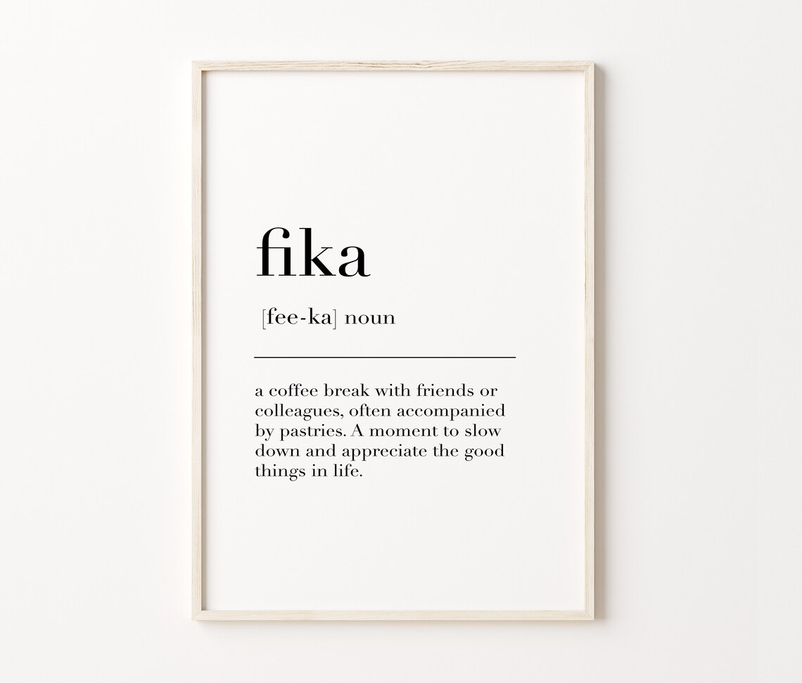 Fika Poster Fika Print Definition Poster Scandinavian Art Fika Wall Art Poster Bedroom Wall Art Fika Definition - Image 4