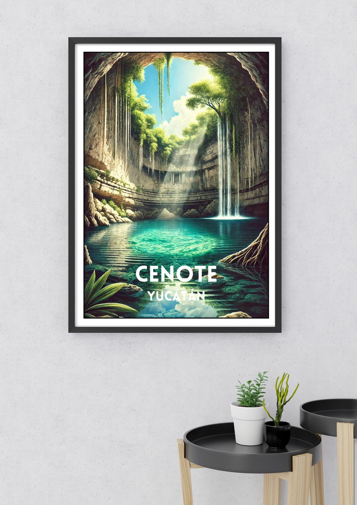 Mexico Cenote Travel Poster, Yucatan Peninsula - Image 2