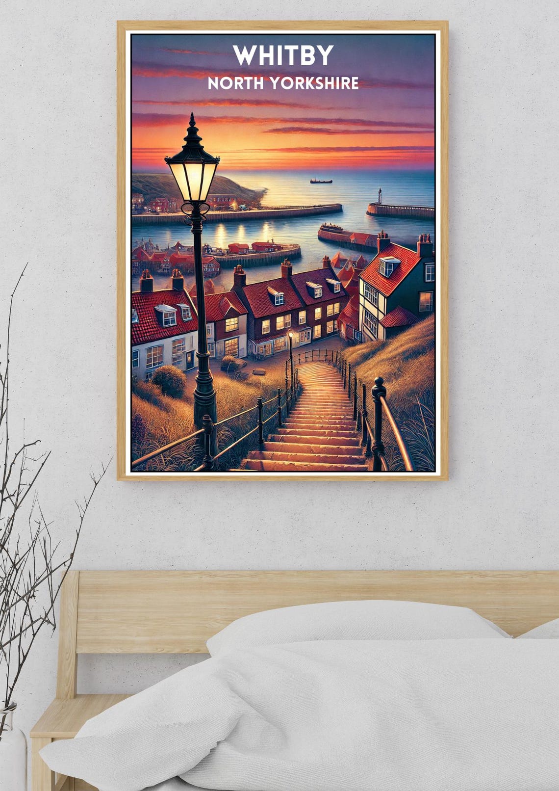 Whitby North Yorkshire Harbor Sunset Coastal Vintage Travel Poster - Image 5