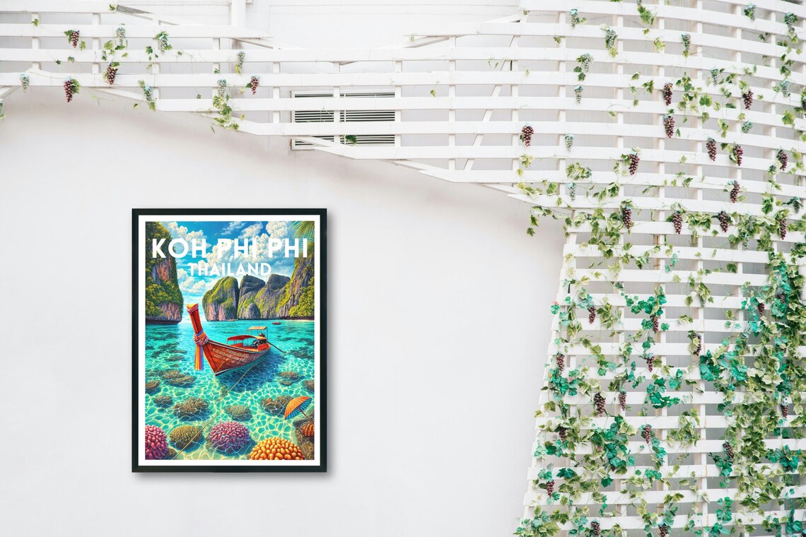 Koh Phi Phi Travel Poster, Thailand Travel Decor - Image 5