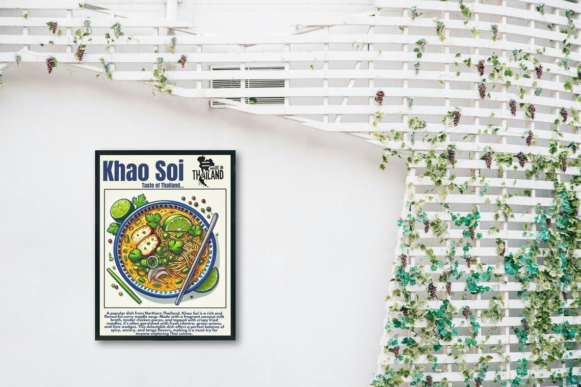 Khao Soi Taste of Thailand Curry Noodle Soup Kitchen Food Poster - Image 2