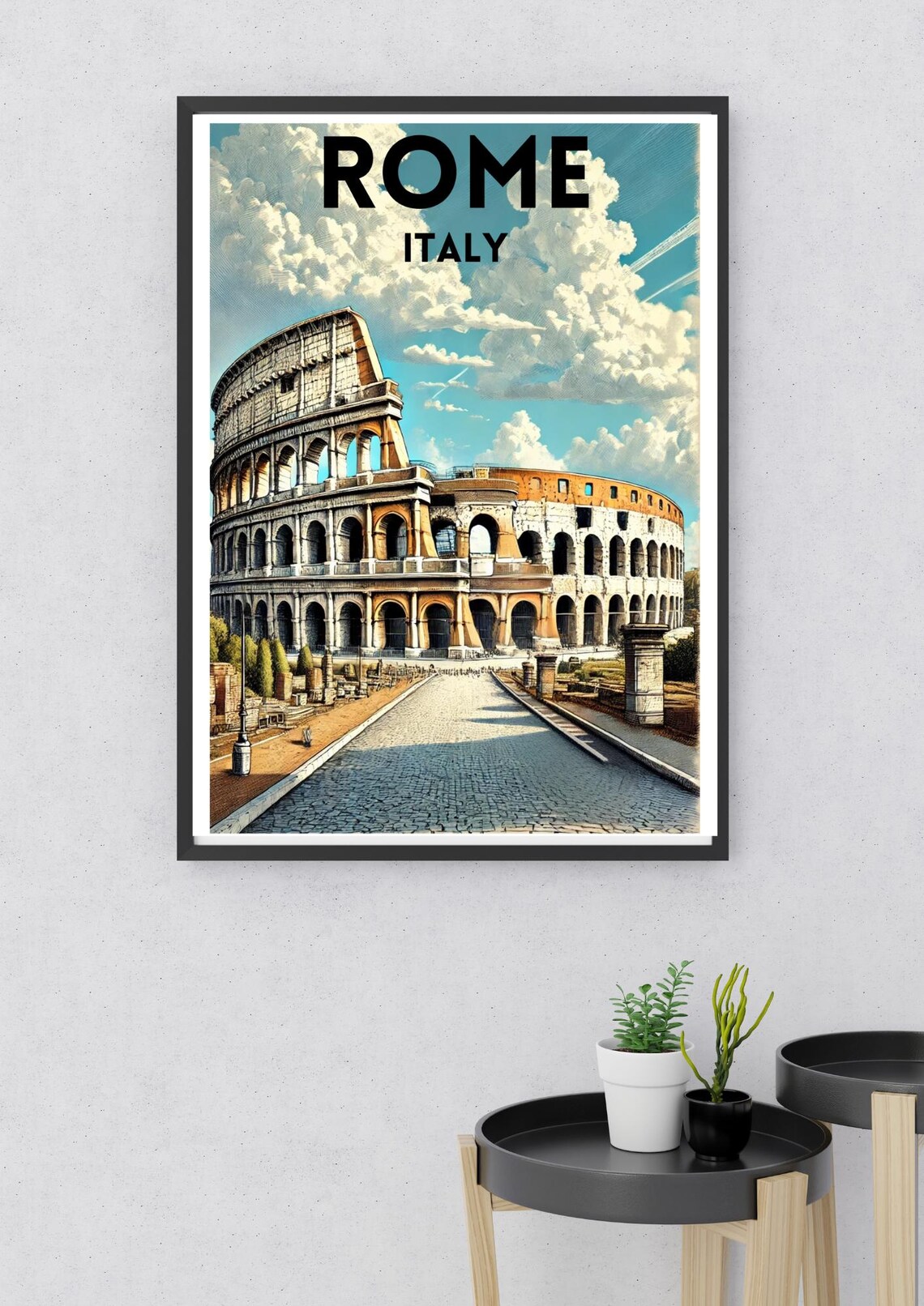 Rome Travel Poster Italian Travel Print Travel Decor Wall Art Colosseum Art Print Rome Illustration Print Rome Wall Art Modern Home Decor - Image 2