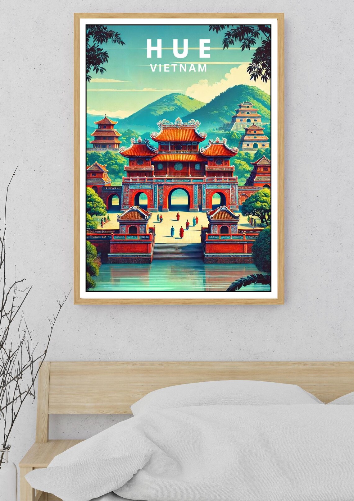 Hue Vietnam Imperial Citadel Gate Ancient Capital Vintage Poster - Image 5