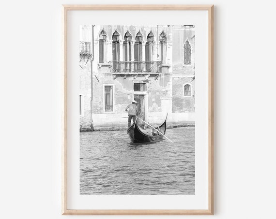 Venice Travel Poster, Italy Black And White