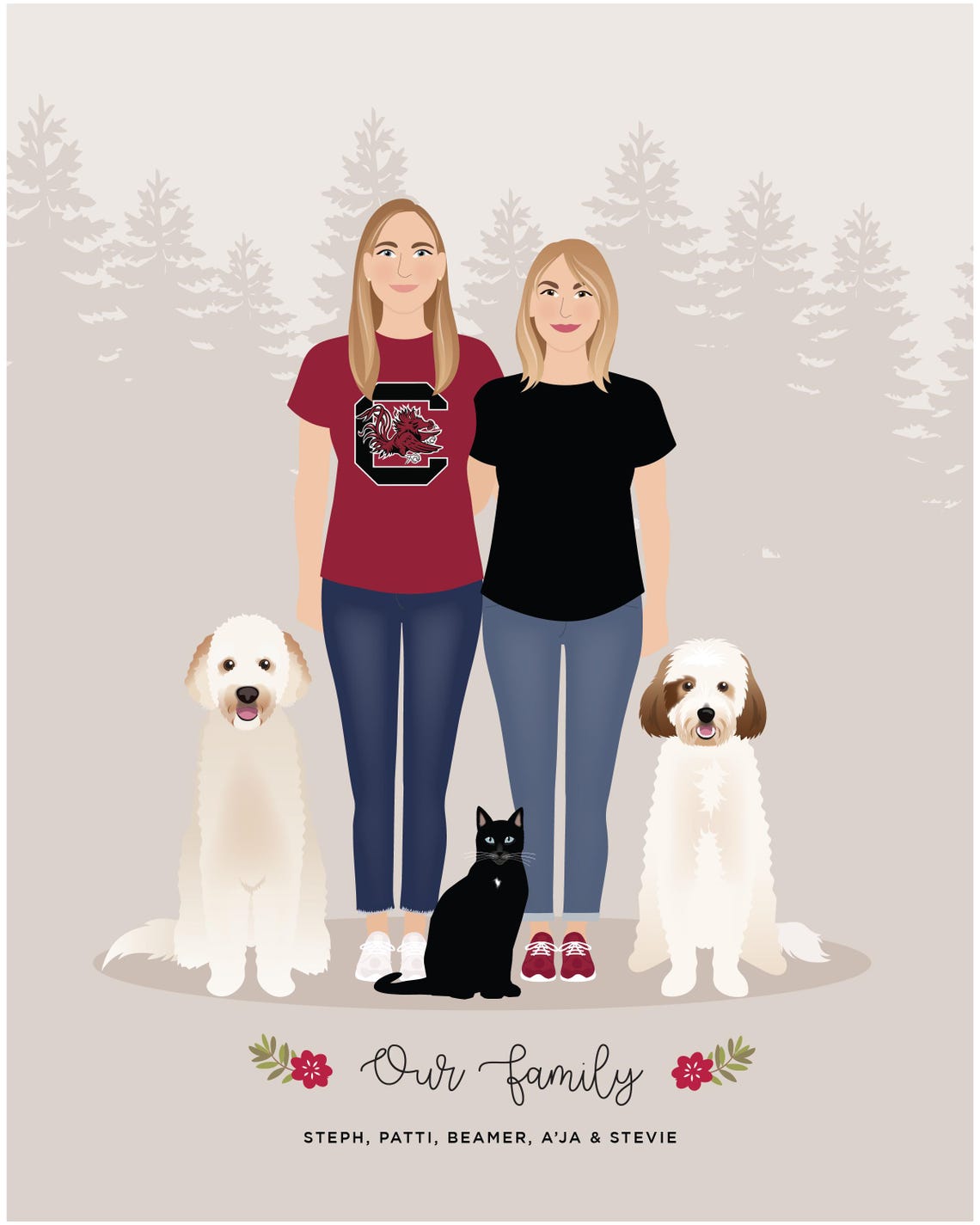 Family Drawing, Add Pet Portrait - Image 2