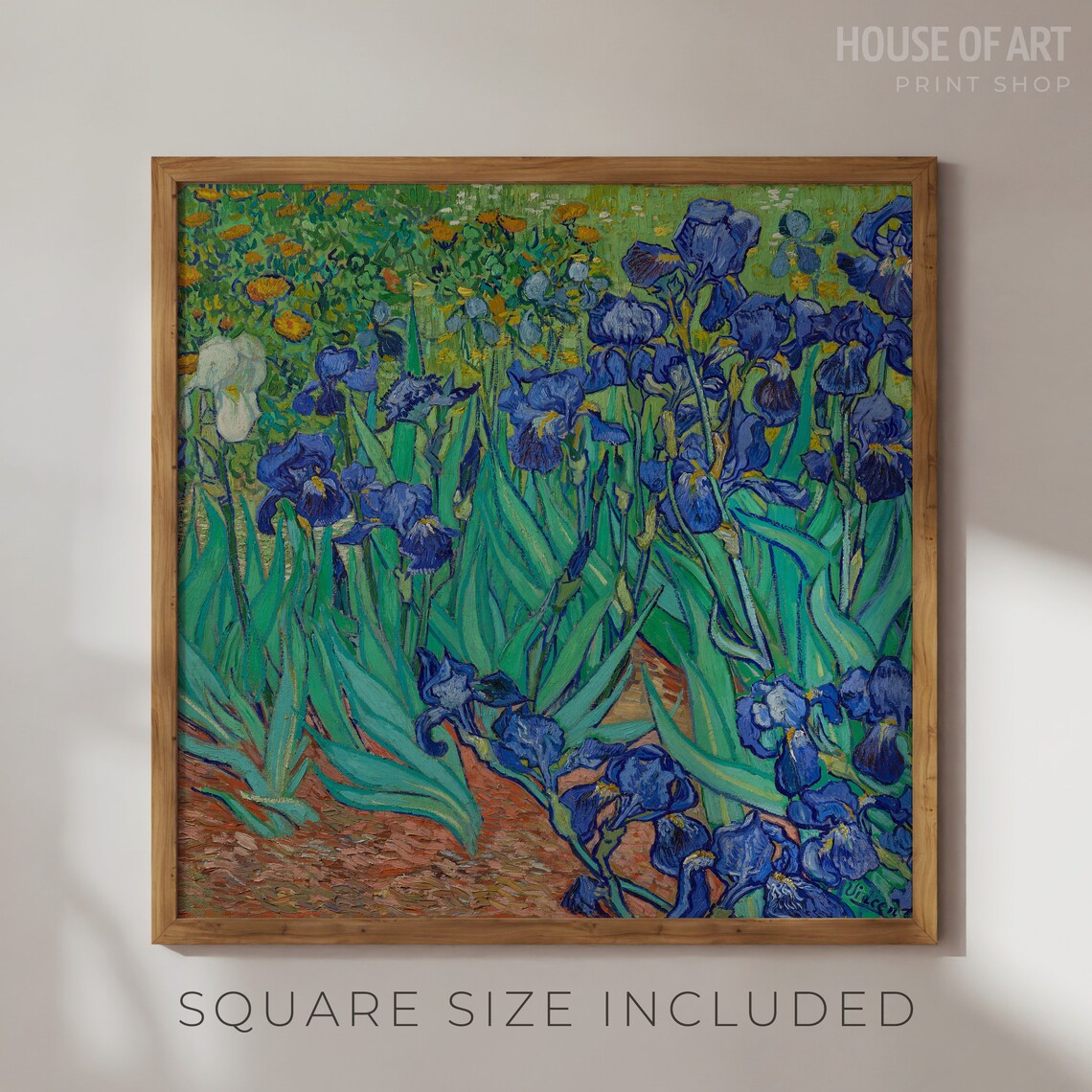 Van Gogh Irises Blue Violet Garden Flowers Famous Oil Painting Poster - Image 2