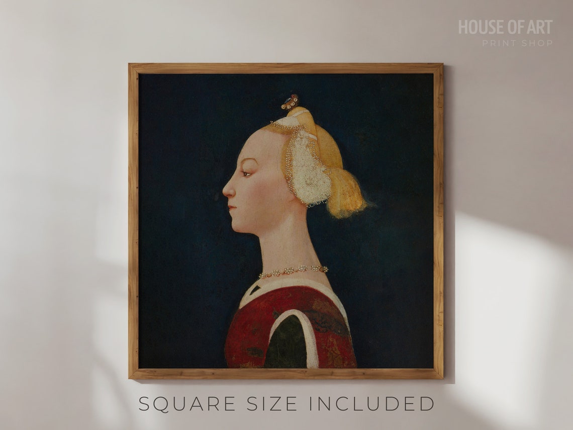 Portrait Of A Young Woman Charming Portrait Painting En Profil Beauty Antique Fashion Artwork Gallery Wall Print Wall Art - Image 2