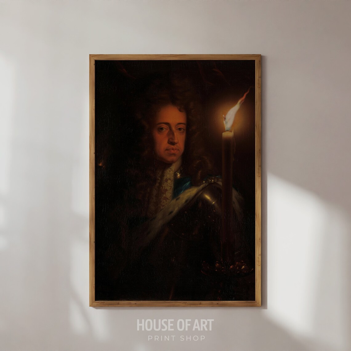 Moody Victorian Baroque Gentleman Portrait Candlelight Dark Oil Print
