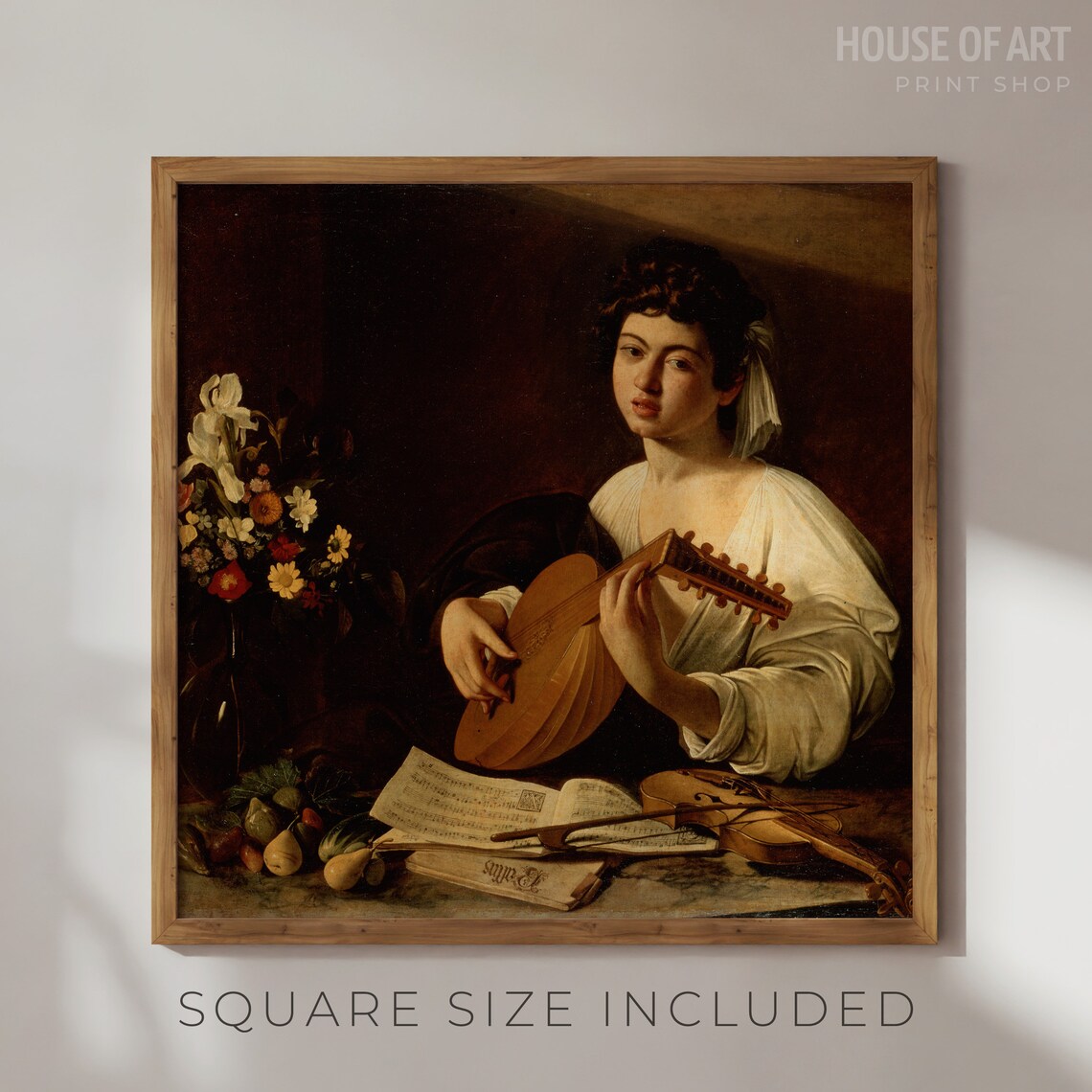 Caravaggio The Lute Player Baroque Young Musician Oil Painting Poster - Image 2