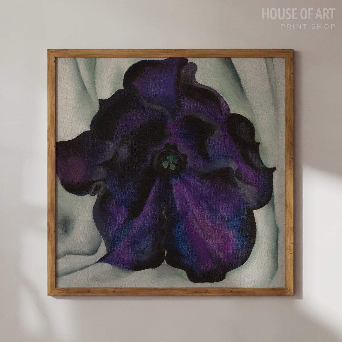 Purple Petunia Painting Square Contemporary Art Floral Still Life Painting Flower Art Print Purple Wall Art Wall Art