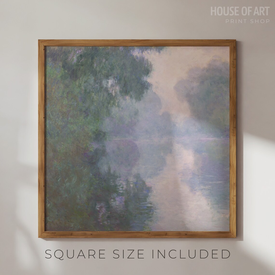 Morning Mist Impressionist River Reflections Art Print - Image 2